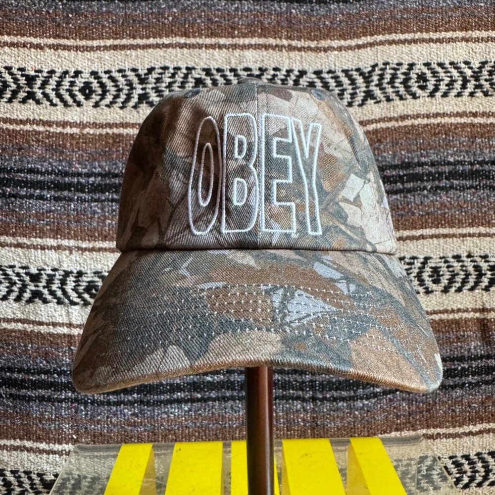 Obey Hat OS Camo RealTree Logo Embroidered Dad Cap Adjustable Strapback